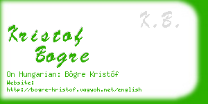 kristof bogre business card